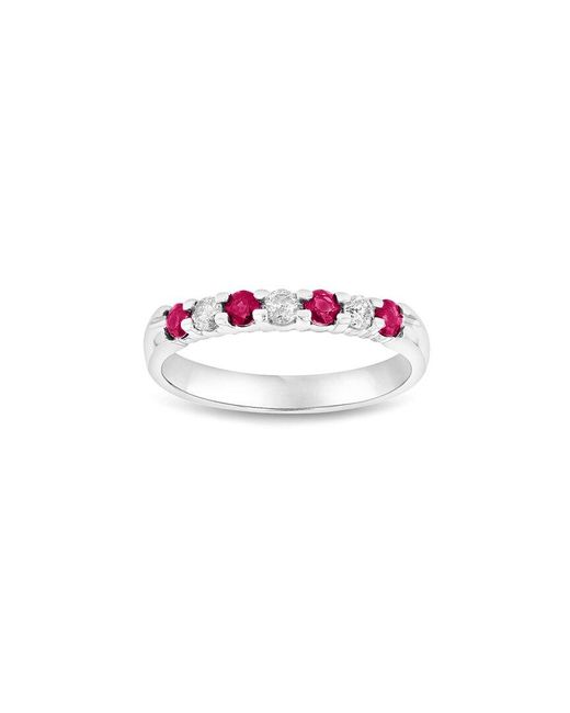 Diana M Pink Fine Jewelry 14k 0.54 Ct. Tw. Diamond & Ruby Ring