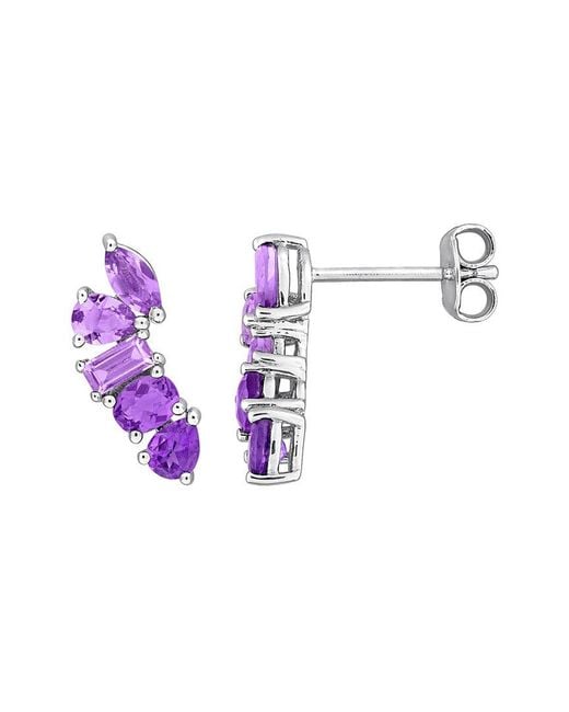 Rina Limor Purple 1.44 Ct. Tw. Amethyst Africa, Rose De France Drop Earrings