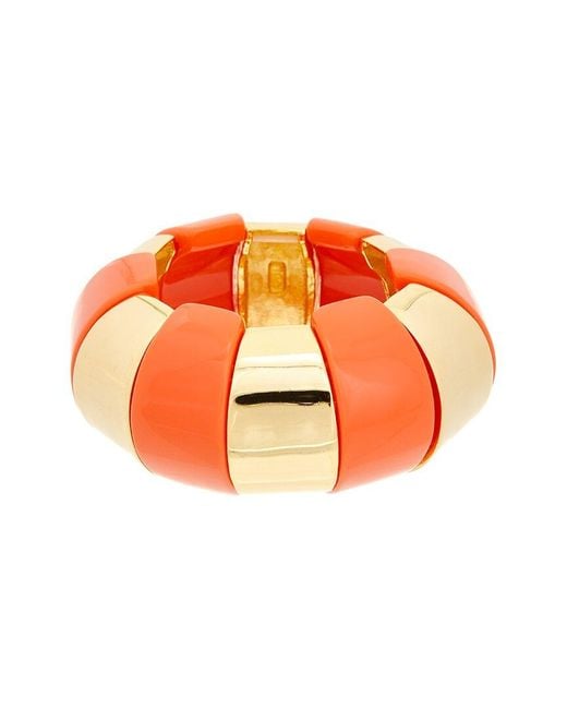 Kenneth Jay Lane Orange Stretch Bracelet
