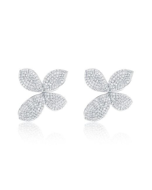 Suzy Levian CZ Jewelry White Suzy Levian Cz Stud Earrings