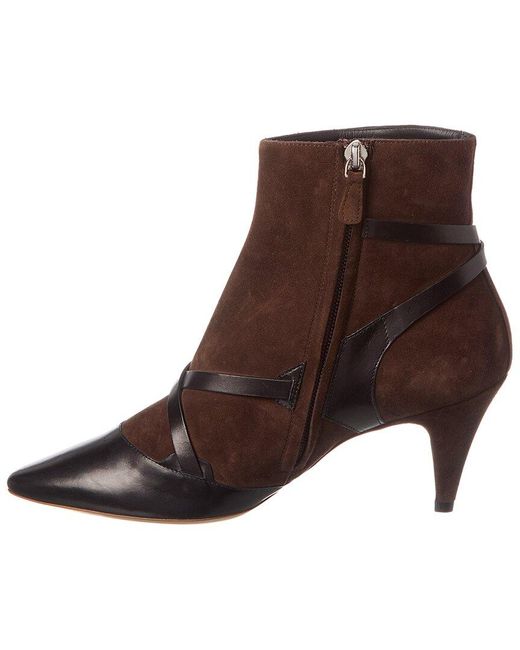 Tod's Brown Tod’S Leather & Suede Bootie