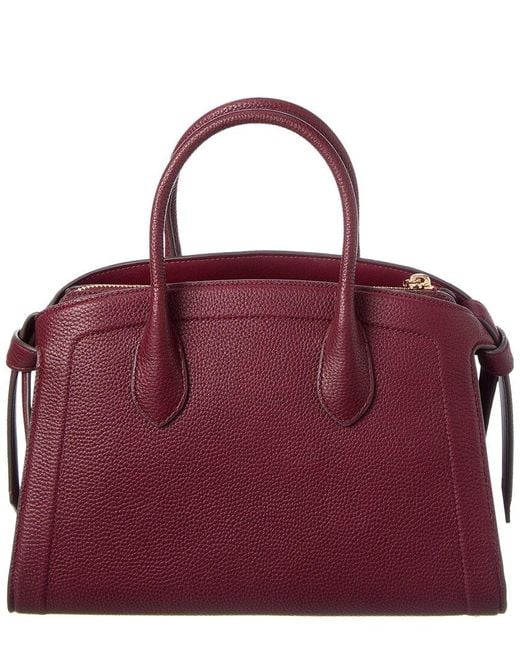 Kate Spade Purple Knott Pebbled Leather Medium Zip Top Satchel