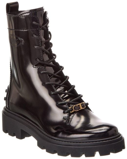 Tod's Black Gomma Shearling Boot