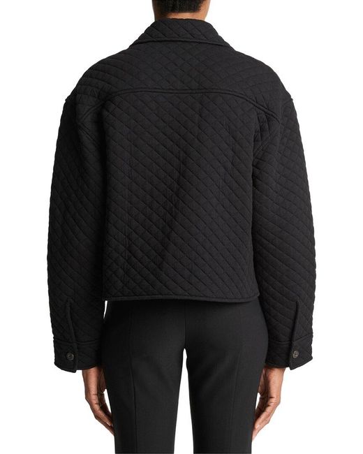 Vince Black Quilted Collared Jacket