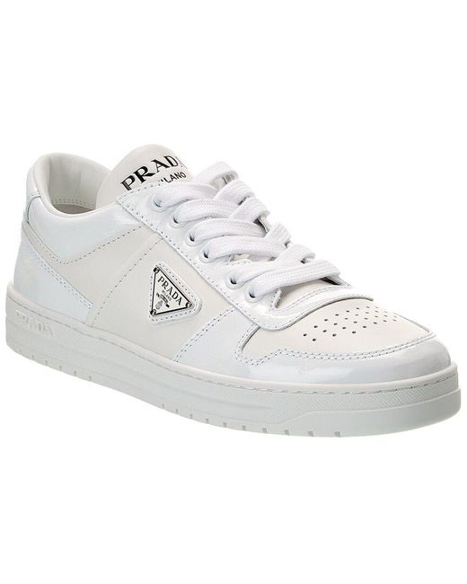 スニーカー PRADA WHITE LEATHER DOWNTOWN SNEAKERS Prada Downtown Leather Sneakers | White | FARFETCH
