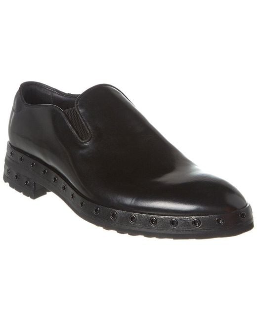Dolce & Gabbana Black Leather Driver for men