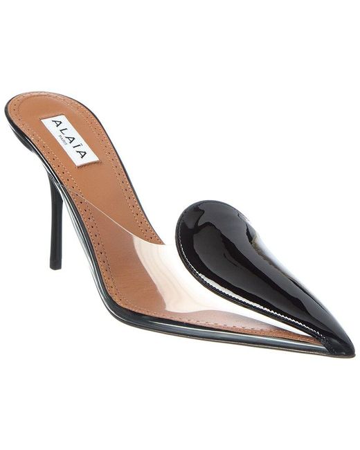 Alaïa White Alaïa Coeur Abstrait Patent & Vinyl Mule