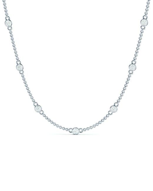 Lab Grown Diamonds Metallic 14K 1.50 Ct. Tw. Lab-Grown Diamond Station Necklace