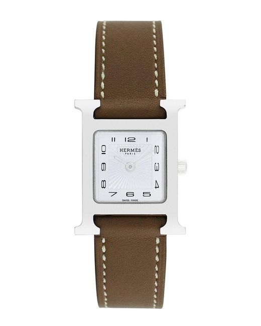 Hermès White Heure H Watch, Circa 2000S (Authentic Pre-Owned)