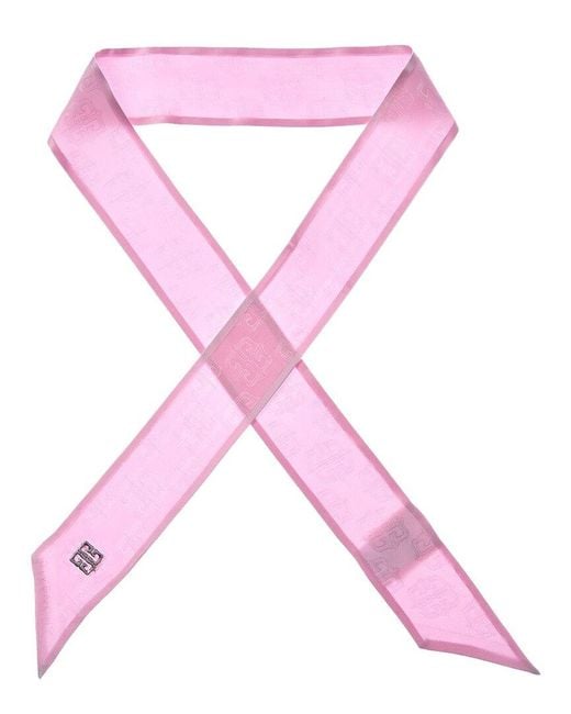 Givenchy Pink 4G Logo Silk Scarf