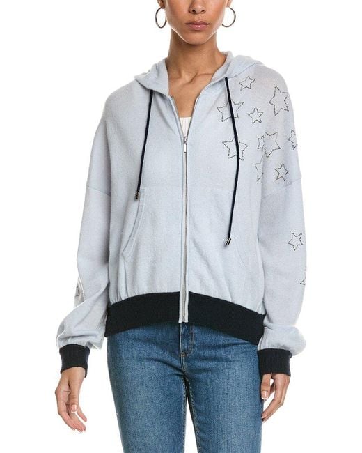 Grey cashmere zip hoodie online