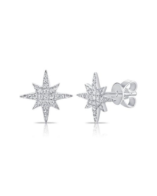 Sabrina Designs White 14k 0.12 Ct. Tw. Diamond Star Earrings