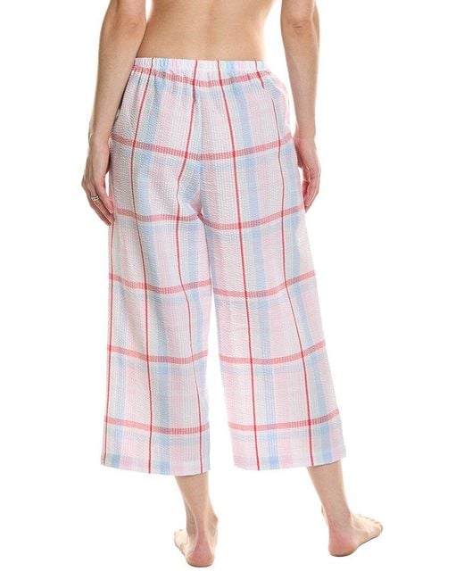 Hue Pink Seersucker Pajama Capri