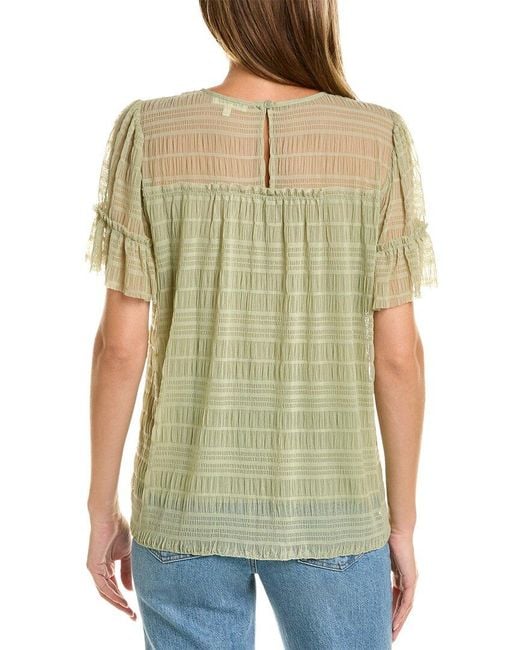 Max Studio Green Mesh Top