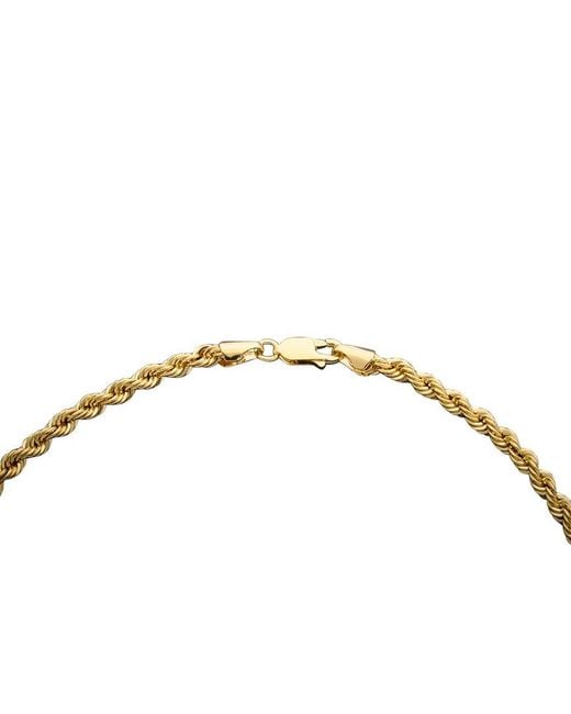 Italian Gold Multicolor 14K Hollow Rope Chain Necklace