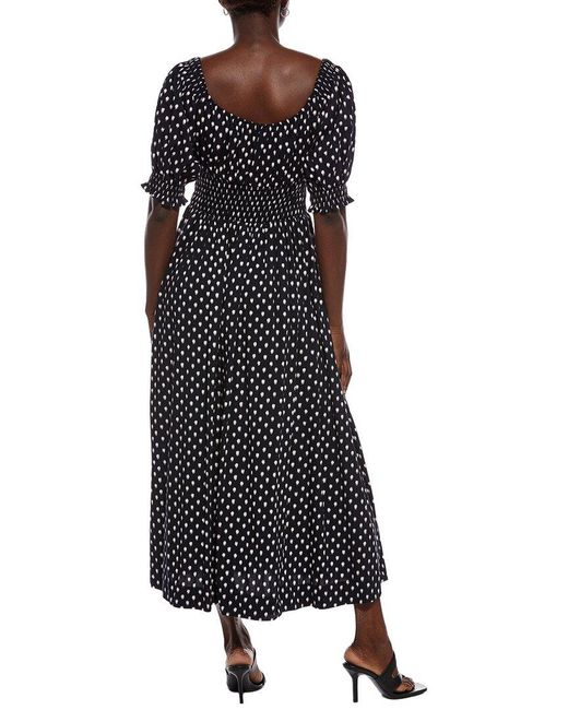 Madewell Black Smocked Waist Midi Dress