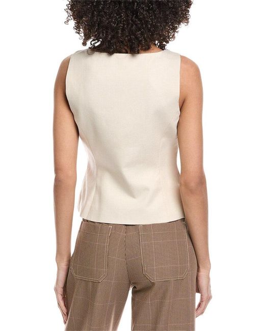 Toccin White Georgia Scoop Neck Buttonfront Top