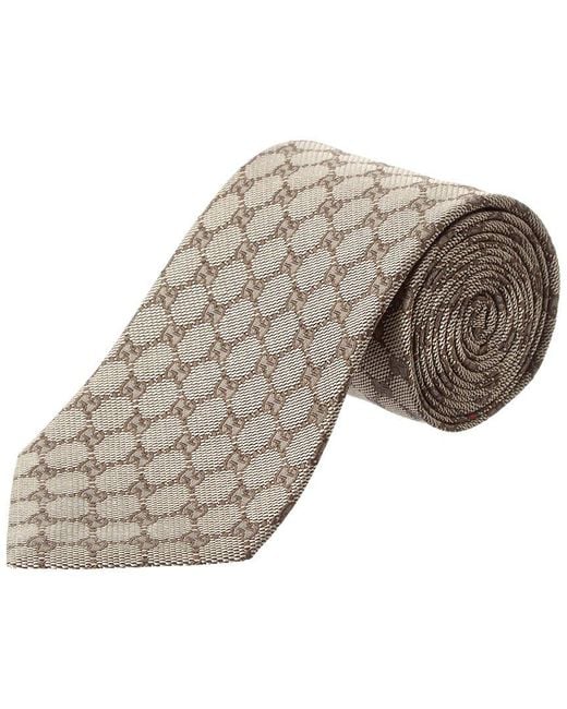 Gucci Natural Gg Silk Tie for men