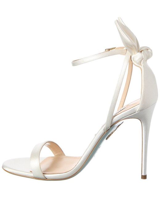 Aquazzura White Bow Tie Satin Sandal