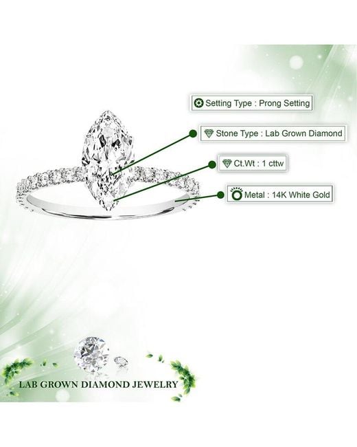 Amairah White 14K 1.00 Ct. Tw. Lab-Grown Diamond Engagement Ring