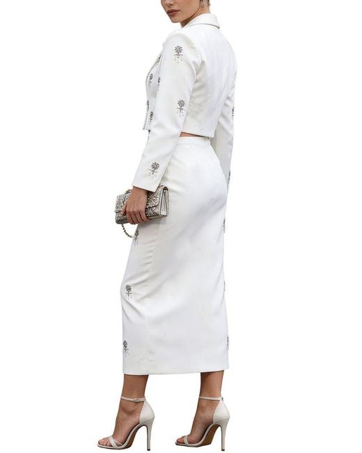 Adele Berto Blue 2Pc Blazer & Skirt Set