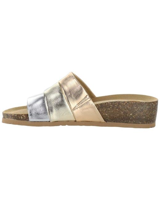 Bos. & Co. White Bos. & Co. Libby Metallic Leather Sandal