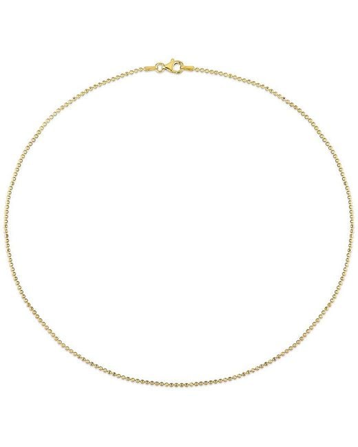 Italian Silver Metallic 18K Over Ball Chain Necklace