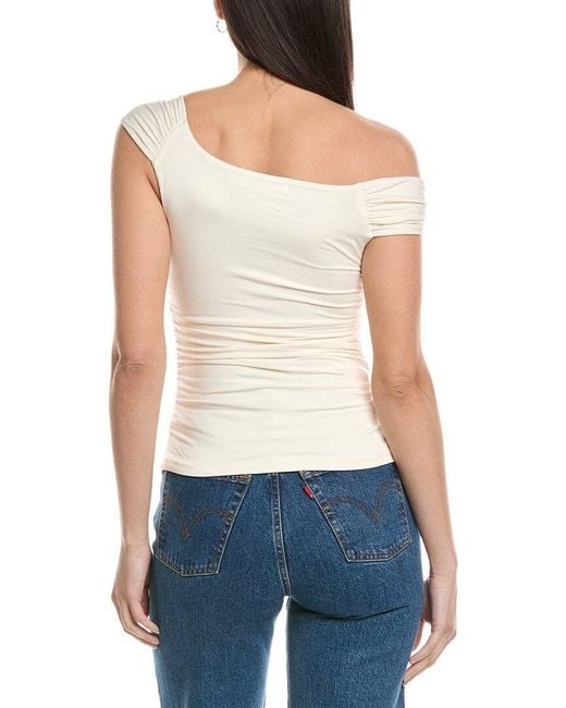 WeWoreWhat Blue Twisted Off-Shoulder Top