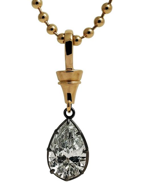 Prince Diamond & Jewelry Metallic 14K 3.58 Ct. Tw. Lab-Grown Diamond Pear Pendant