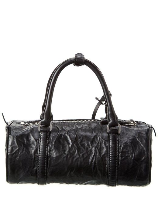 Prada Black Re-edition 2002 Logo Leather Roll Bag