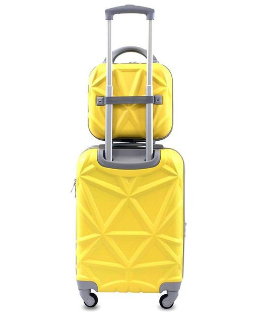 AMKA Yellow Gem 2pc Carry-on & Vanity Case Set