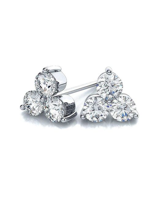 Suzy Levian White 14K 0.20 Ct. Tw. Diamond Cluster Earrings