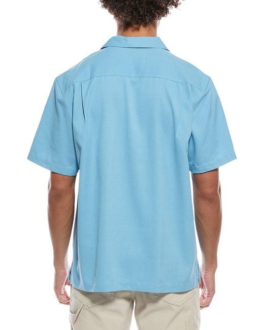 Tommy Bahama Blue Coastal Breeze Check Silk-Blend Shirt for men