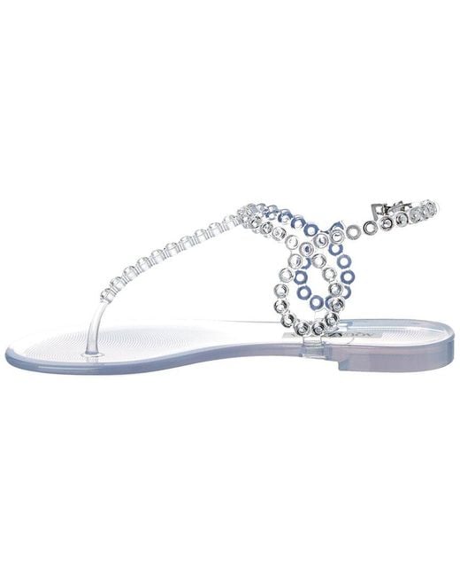 Aquazzura White Almost Bare Crystal Jelly Sandal