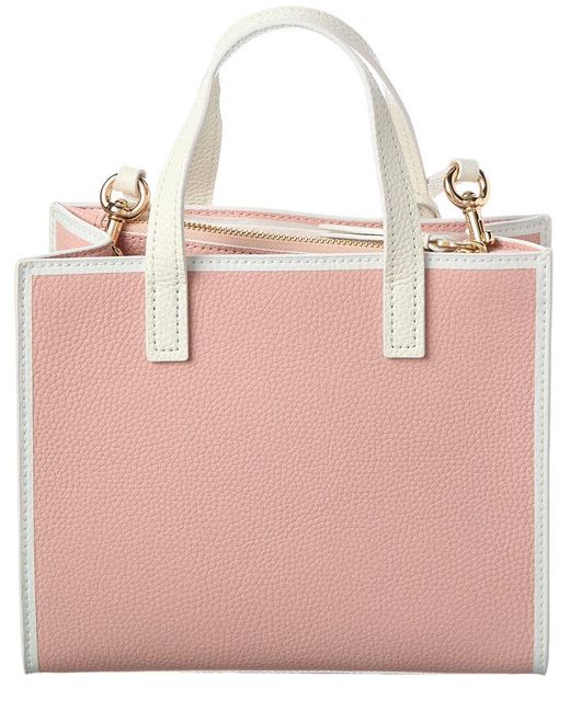 Marc Jacobs Pink Bicolor Border Bold Grind Mini Leather Crossbody