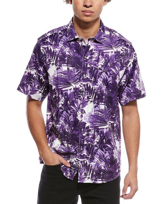 Tommy Bahama Purple Sport Electric Blooms Camp Shirt for men