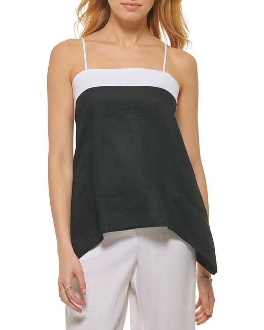 DKNY Black Cami Asymmetrical Top