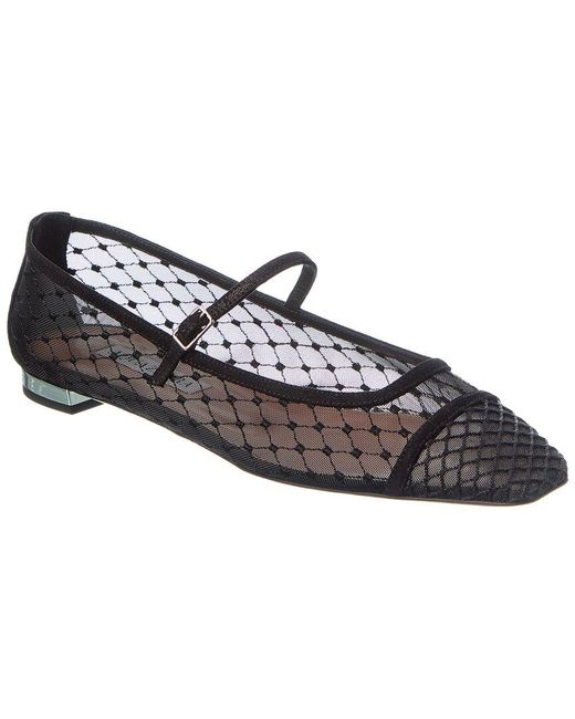 Aquazzura Brown Juliette Mesh & Suede Ballerina Flat