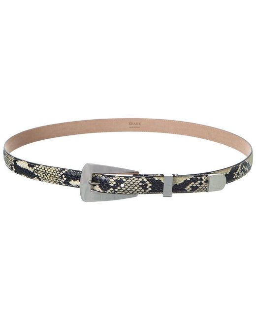 Khaite White Lucca Snake-Embossed Leather Belt