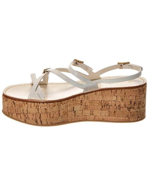 Tod's White Leather Wedge Sandal