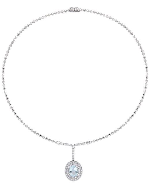 Diamond Select Cuts White 14K 4.31 Ct. Tw. Diamond & Aquamarine Necklace