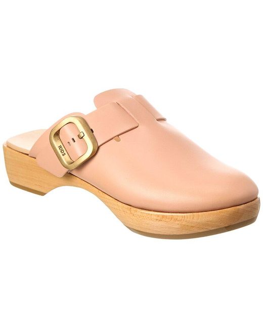 Tod's Pink Leather Mule