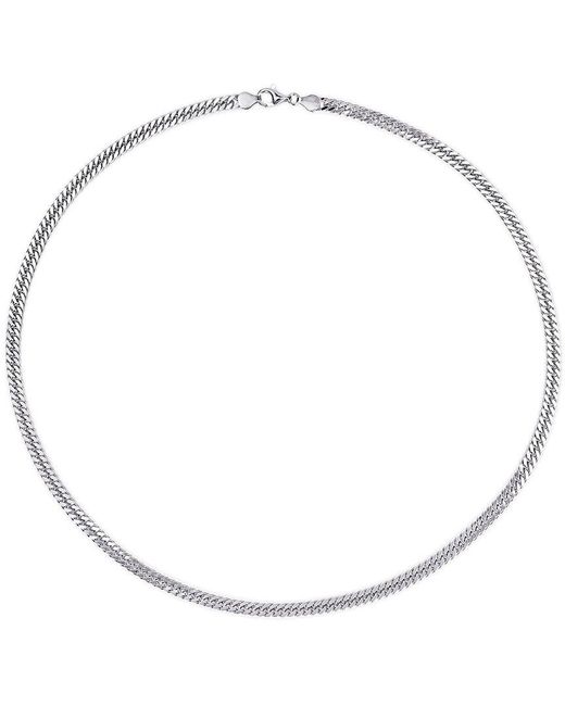 Italian Silver Metallic Fancy Curb Link Chain Necklace
