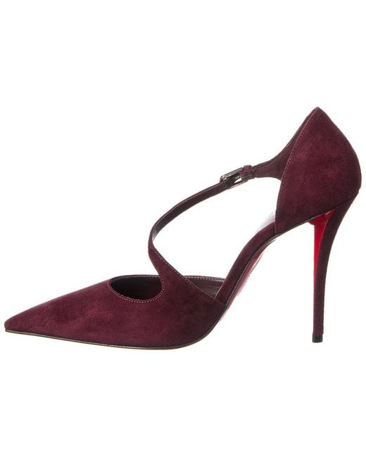 Christian Louboutin Purple Miss Ziggyta 100 Suede Pump