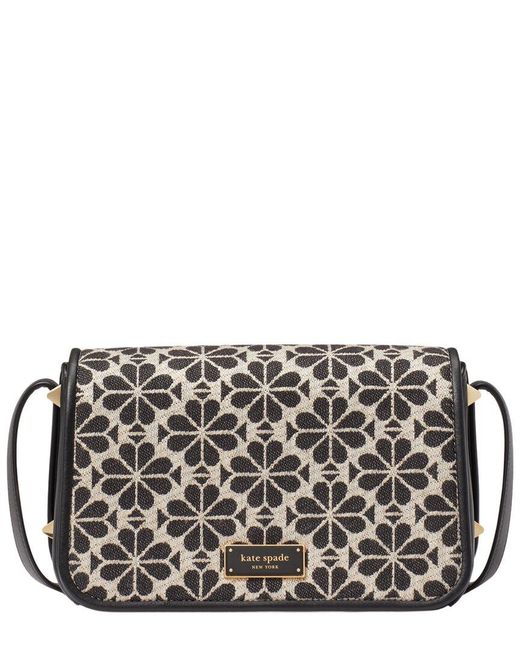 Kate Spade Gray Liv Spade Flower Jacquard Crossbody