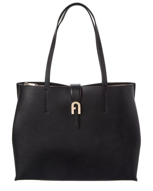 Furla Black Dnu Tiktok Miasofia Leather Tote