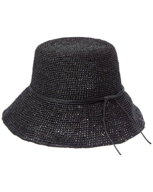 Vince Black Corded Raffia Bucket Hat
