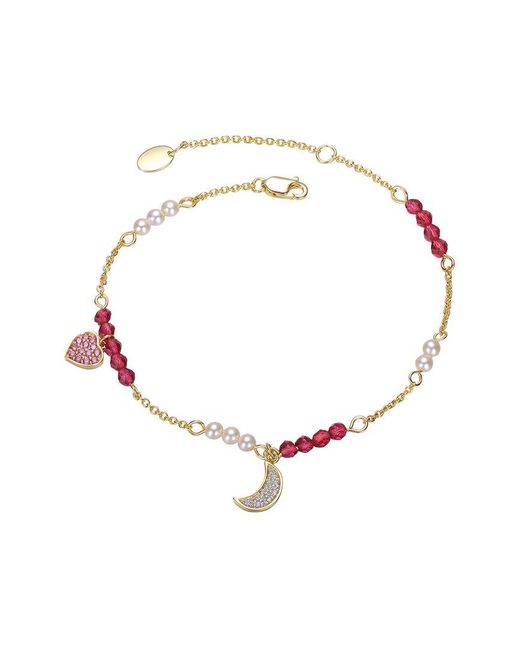 Genevive Jewelry White Rachel Glauber 14K Plated Cz Charm Bracelet