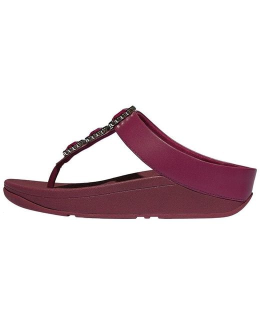 Fitflop Purple Fino Crystal Jewel Toe Post Sandal