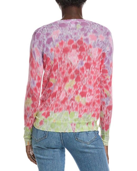 Autumn Cashmere Red Gradient Distressed Top